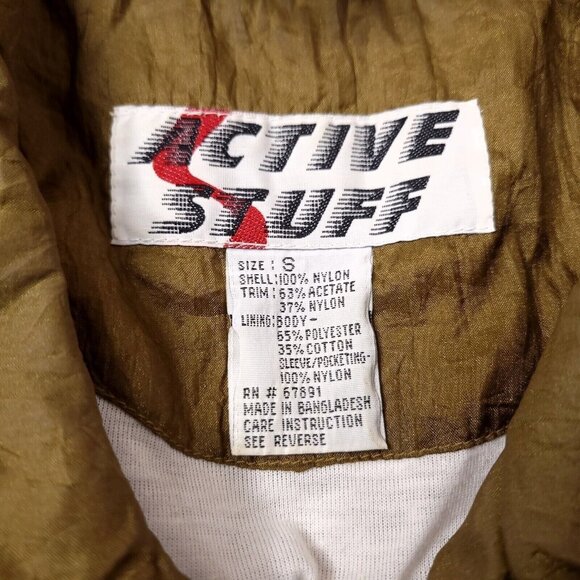 Vintage 80s Active Stuff Womens Bomber Style Jacket S Floral Pattern Oversized - Picture 5 of 6